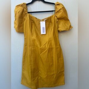 FAVLUX Mustard Mini Dress